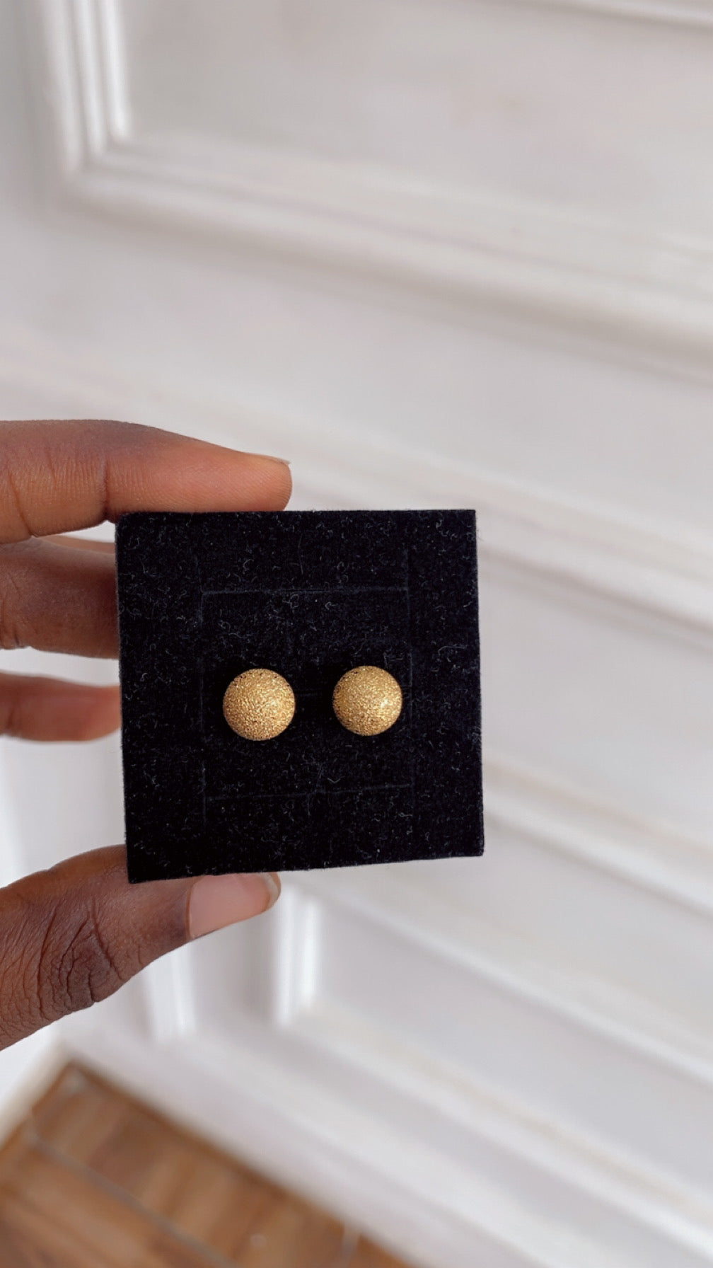 Gold rep stud earrings (RBS1041) statement