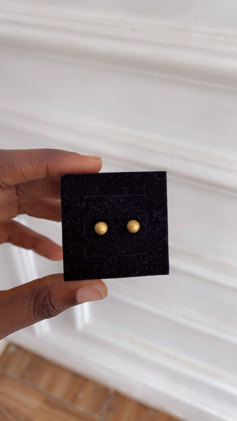 Gold rep stud earrings (RBS1039) midi