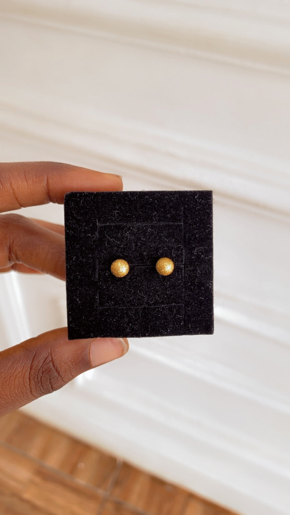 Gold rep stud earrings (RBS1039) midi