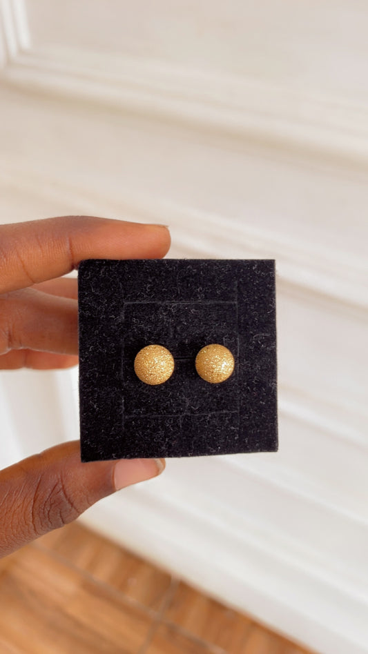 Gold rep stud earrings (RBS1041) statement
